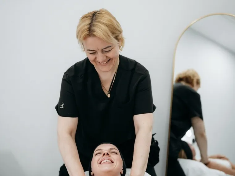 Relaxing facial therapy session at Body Language